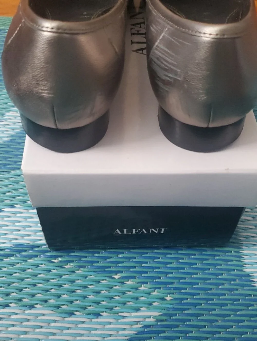 Alfani Step n Flex Metallic Pewter Buckle Loafers